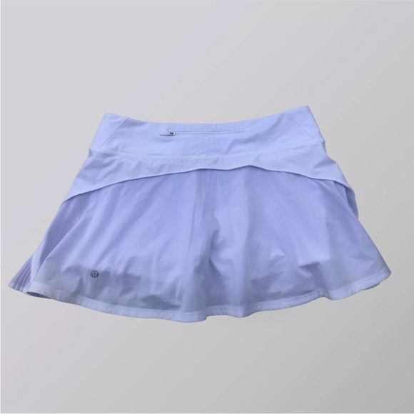 LULULEMON PLAY OFF the PLEATS SKIRT MID RISE WHITE + Lavender sz.8 - Picture 7 of 12